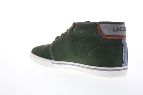 Lacoste Ampthill 318 1 7-36CAM0004KT1 Mens Green Suede Mid Top Sneakers Shoes
