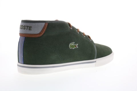 Lacoste Ampthill 318 1 7-36CAM0004KT1 Mens Green Suede Mid Top Sneakers Shoes