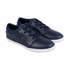 Lacoste Bayliss 318 2 Cam Mens Blue Leather Lace Up Lifestyle Sneakers Shoes