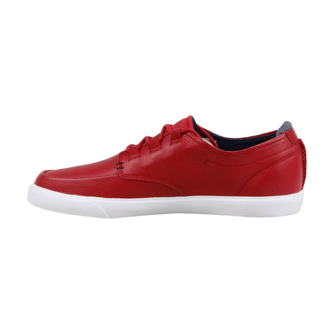 Lacoste Esparre Deck 318 1 Cam Mens Red Leather Lace Up Lifestyle Sneakers Shoes
