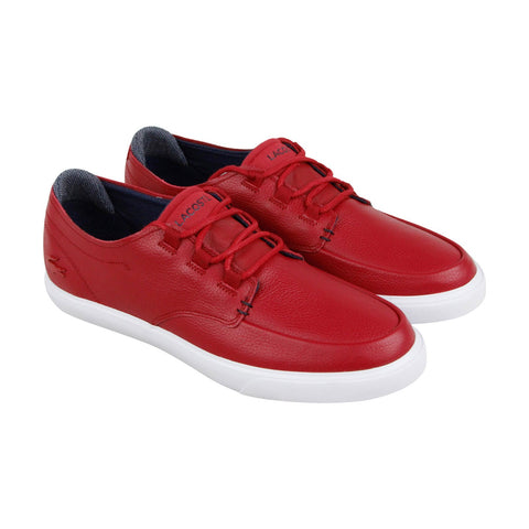Lacoste Esparre Deck 318 1 Cam Mens Red Leather Lace Up Lifestyle Sneakers Shoes