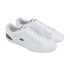 Lacoste Lerond 318 1 Cam Mens White Canvas Lace Up Lifestyle Sneakers Shoes