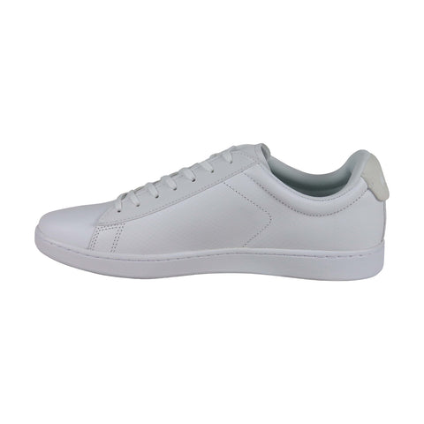Lacoste Carnaby Evo 318 Mens White Leather Low Top Lace Up Sneakers Shoes