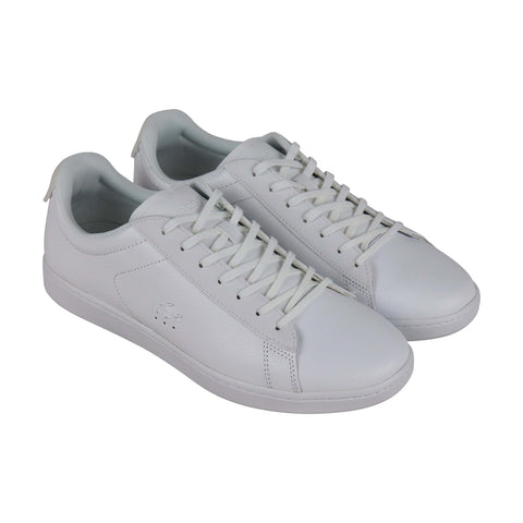 Lacoste Carnaby Evo 318 Mens White Leather Low Top Lace Up Sneakers Shoes