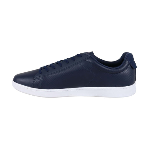 Lacoste Carnaby Evo 318 Mens Blue Leather Low Top Lace Up Sneakers Shoes