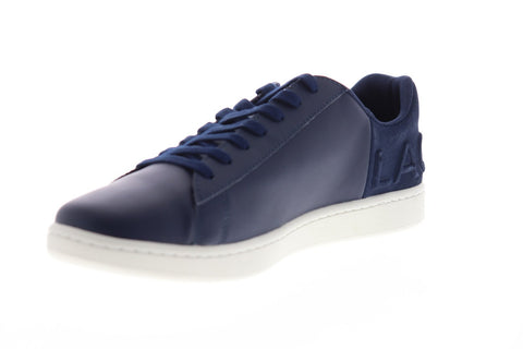 Lacoste Carnaby Evo 418 Mens Blue Synthetic Low Top Lace Up Sneakers Shoes