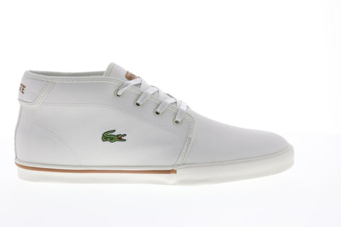 Lacoste Ampthill 119 1 Mens White Mid Top Lace Up Lifestyle Sneake - Ruze Shoes