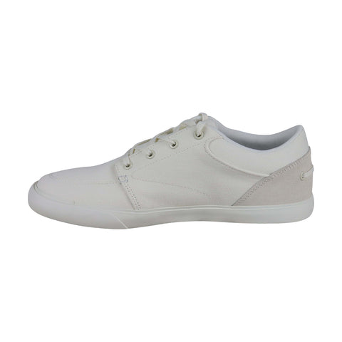 Lacoste Bayliss 219 1 Cma Mens White Canvas Low Top Lace Up Sneakers Shoes