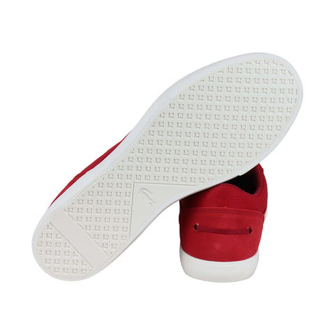 Lacoste Bayliss 219 1 Cma Mens Red Canvas Low Top Lace Up Sneakers Shoes