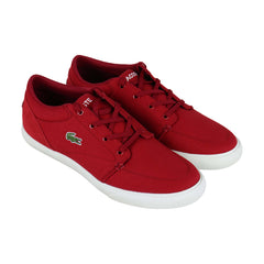 Lacoste Bayliss 219 1 Cma Mens Red Canvas Low Top Lace Up Sneakers Shoes
