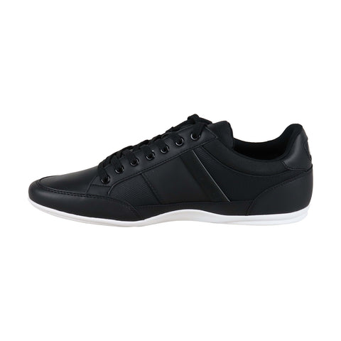 Lacoste Chaymon 219 1 Cma Mens Black Leather Low Top Lace Up Sneakers Shoes