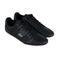 Lacoste Chaymon 219 1 Cma Mens Black Leather Low Top Lace Up Sneakers Shoes
