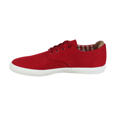 Lacoste Esparre 219 1 Cma Mens Red Canvas Low Top Lace Up Sneakers Shoes