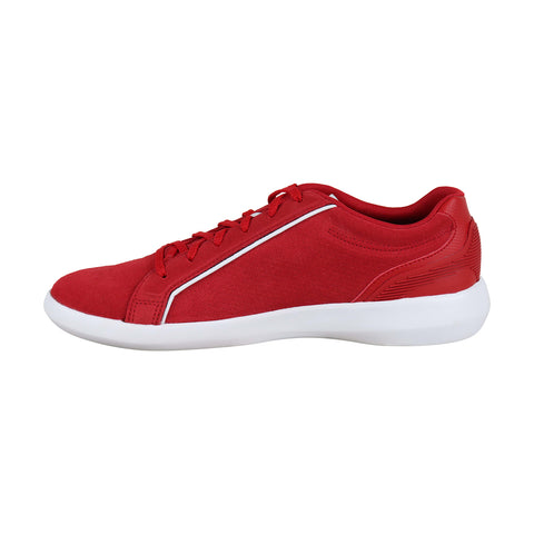 Lacoste Avantor 219 1 Sma Mens Red Suede Low Top Lace Up Sneakers Shoes
