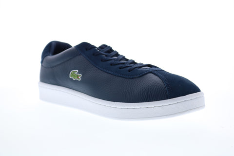 Lacoste Masters 119 2 Mens Blue Leather Lace Up Lifestyle Sneakers Shoes