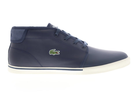Lacoste Ampthill 319 1 CMA Mens Blue Mid Top Lace Up Lifestyle Sneaker Ruze Shoes