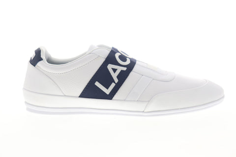 Lacoste Misano Elastic 3191 U CMA Mens White Leather Slip On Sneakers Shoes