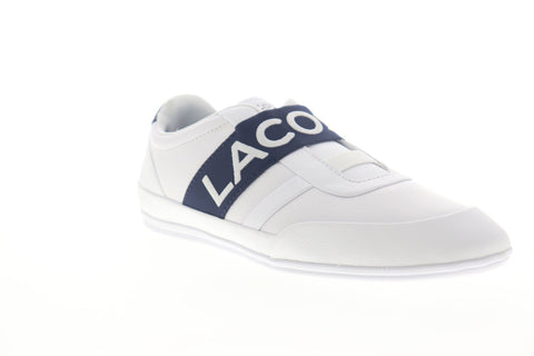 Lacoste Misano Elastic 3191 U CMA Mens White Leather Slip On Sneakers Shoes