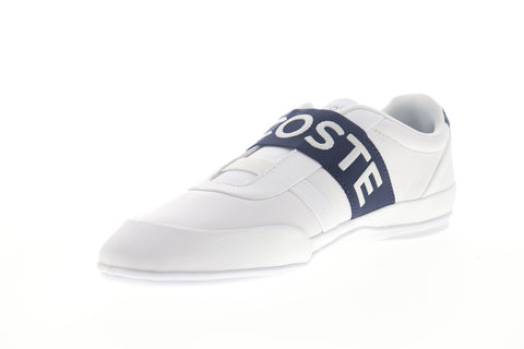 Lacoste Misano Elastic 3191 U CMA Mens White Leather Slip On Sneakers Shoes