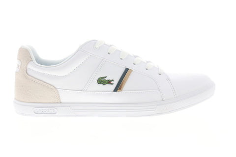 Lacoste Europa 319 1 SMA Mens White Leather Lace Up Low Top Sneakers Shoes