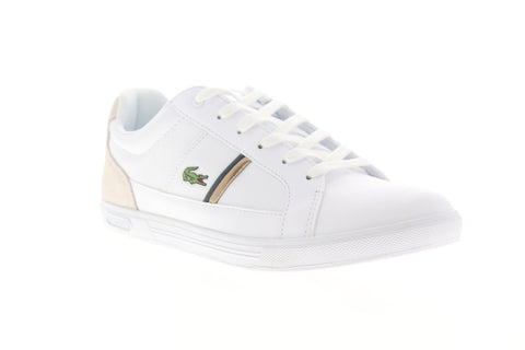 Lacoste Europa 319 1 SMA Mens White Leather Lace Up Low Top Sneakers Shoes