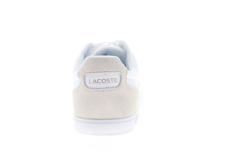Lacoste Europa 319 1 SMA Mens White Leather Lace Up Low Top Sneakers Shoes