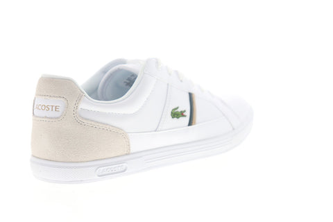 Lacoste Europa 319 1 SMA Mens White Leather Lace Up Low Top Sneakers Shoes