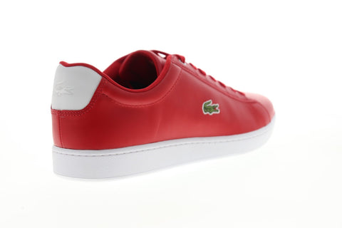 Lacoste Hydez 319 1 P SMA 7-38SMA006617K Mens Red Leather Low Top Sneakers Shoes