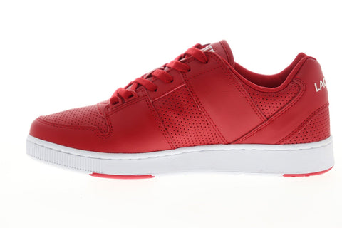 Lacoste Thrill 319 1 US SMA Mens Red Leather Low Top Sneakers Shoes