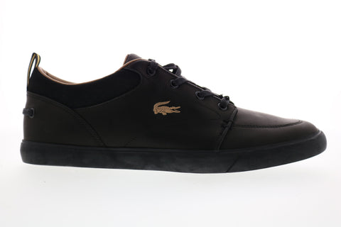 Lacoste Bayliss Premium Mens Black Leather Lace Up Lifestyle Sneakers Shoes