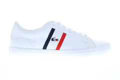 Lacoste Lerond Tri 1 CMA Mens White Leather Low Top Lifestyle Sneakers Shoes