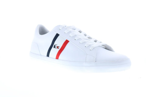 Lacoste Lerond Tri 1 CMA Mens White Leather Low Top Lifestyle Sneakers Shoes
