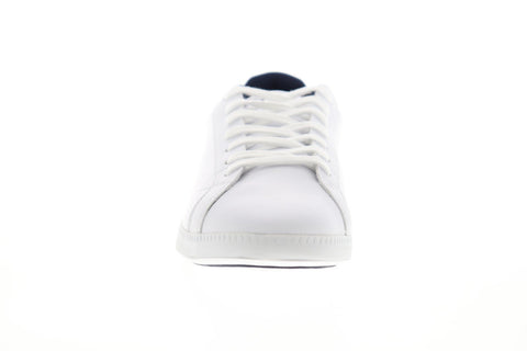 Lacoste Graduate Tri 1 SMA Mens White Leather Lace Up Low Top Sneakers Shoes