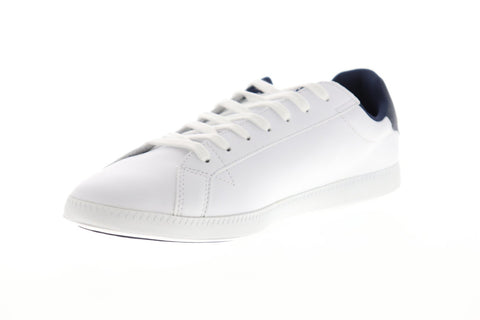 Lacoste Graduate Tri 1 SMA Mens White Leather Lace Up Low Top Sneakers Shoes