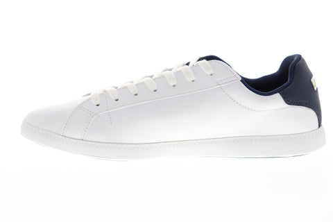 Lacoste Graduate Tri 1 SMA Mens White Leather Lace Up Low Top Sneakers Shoes