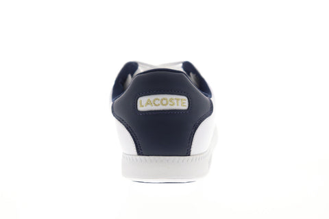 Lacoste Graduate Tri 1 SMA Mens White Leather Lace Up Low Top Sneakers Shoes