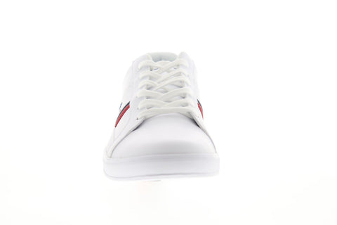 Lacoste Europa Tri 1 SMA Mens White Leather Lace Up Low Top Sneakers Shoes