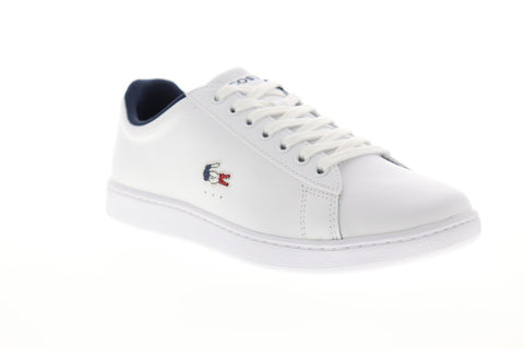 Lacoste Carnaby Evo Tri 1 SMA Mens White Leather Low Top Sneakers Shoes