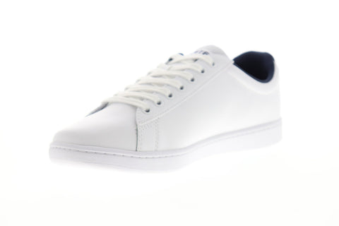 Lacoste Carnaby Evo Tri 1 SMA Mens White Leather Low Top Sneakers Shoes