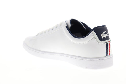 Lacoste Carnaby Evo Tri 1 SMA Mens White Leather Low Top Sneakers Shoes