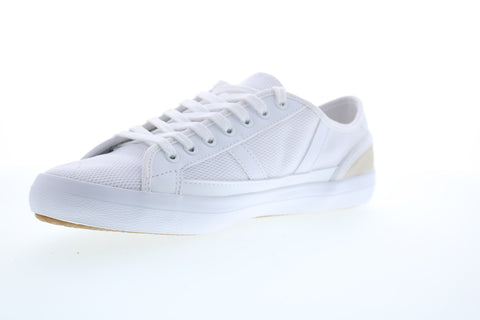 Lacoste Sideline 220 1 Mens White Canvas Lace Up Lifestyle Sneakers Shoes