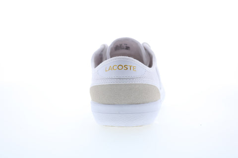 Lacoste Sideline 220 1 Mens White Canvas Lace Up Lifestyle Sneakers Shoes