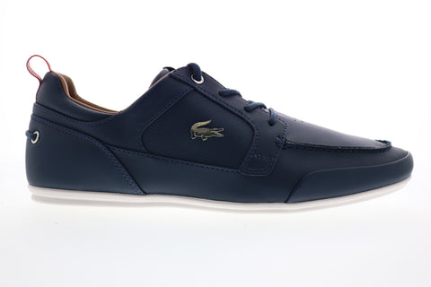 Lacoste Marina 120 1 Us Mens Blue Leather Lace Up Lifestyle Sneakers Shoes