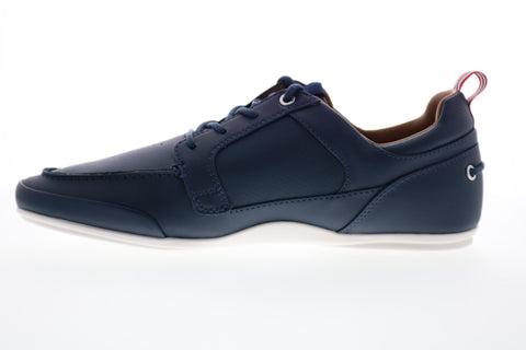 Lacoste Marina 120 1 Us Mens Blue Leather Lace Up Lifestyle Sneakers Shoes