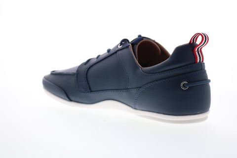 Lacoste Marina 120 1 Us Mens Blue Leather Lace Up Lifestyle Sneakers Shoes