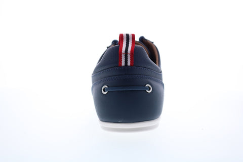 Lacoste Marina 120 1 Us Mens Blue Leather Lace Up Lifestyle Sneakers Shoes