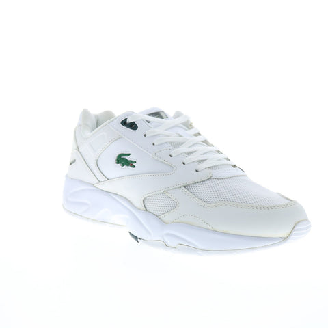 Lacoste Storm 96 LO 0120 3 Mens White Mesh Lace Up Lifestyle Sneakers Shoes