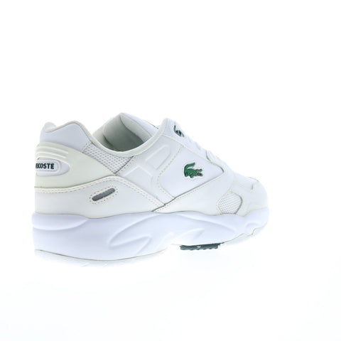 Lacoste Storm 96 LO 0120 3 Mens White Mesh Lace Up Lifestyle Sneakers Shoes