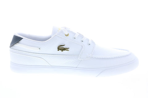 Lacoste Bayliss Deck 0721 1 Cma Mens White Leather Loafers & Slipn Ons Boat Shoes