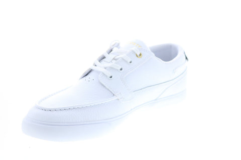 Lacoste Bayliss Deck 0721 1 Cma Mens White Leather Loafers & Slipn Ons Boat Shoes